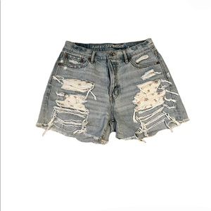 american eagle flower pocket denim shorts
